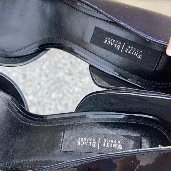 White House Black Market Black Patent Leather D’Orsay Pumps Heels SZ 8.5 NEW - Picture 9 of 12